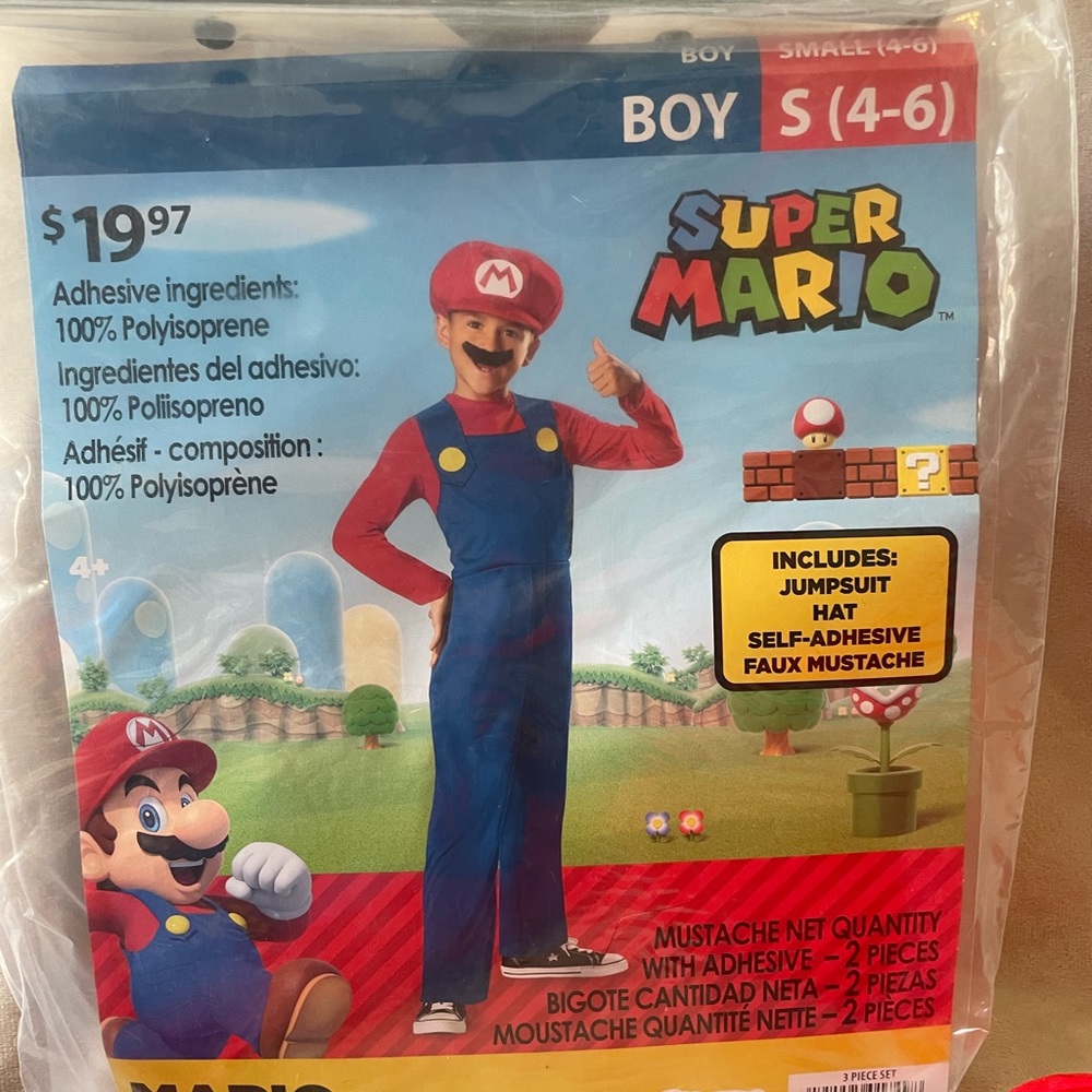 Kids Halloween costume super Mario brothers